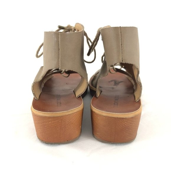 Lucky Brand Womens Shoes Hessina Gladiator Sandal Brown Lace Up Size 9 - Picture 5 of 7